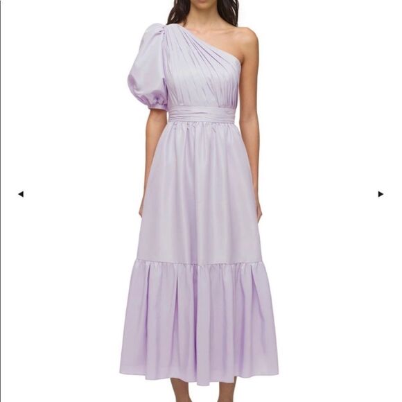 NWT Self Portrait Maxi Lilac Dress One Shoulder Purple Size 2 - Picture 3 of 8